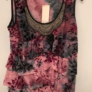 Womans dressy tank top with beading.